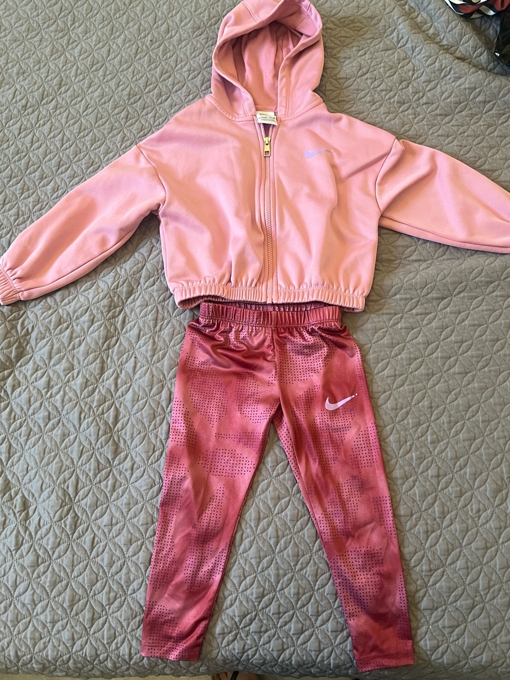Kids Pink Hooded Jacket and pants leggins